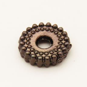 Brass Spacer Beads,Gear,Long-lasting plated,Black,7.5x2mm,Hole:2mm,about 0.32g/pc,100 pcs/package,XFS00003ahlv-L002