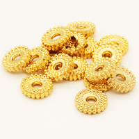 Brass Spacer Beads,Gear,Long-lasting plated,Golden,7.5x2mm,Hole:2mm,about 0.32g/pc,100 pcs/package,XFS00005ahlv-L002