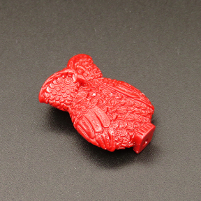 Resin Beads,Owl,Red,15x27x37mm,Hole:2mm,about 17.0g/pc,1pc/package,XBR00354iobb-L001