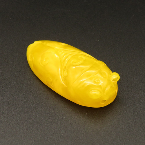 Resin Beads,Cicada,Yellow,15x24x52mm,Hole:2mm,about 13.5g/pc,1pc/package,XBR00357jibb-L001