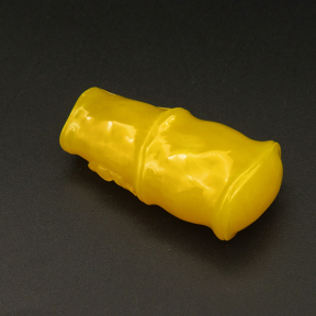 Resin Beads,Cylindrical Carved Bamboo,Yellow,16x24x51mm,Hole:2mm,about 15.0g/pc,1pc/package,XBR00362iobb-L001