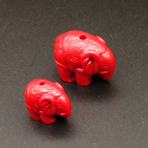 Resin Beads,Elephant,Red,11x16x21mm,Hole:2mm,about 5.4g/pc,1pc/package,XBR00374ilbb-L001
