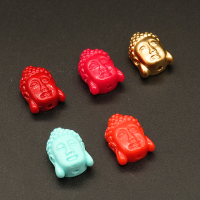 Resin Beads,Buddha head,Color Mixing,8x11x16mm,Hole:2.5mm,about 2.7g/pc,1pc/package,XBR00409hjbb-L001