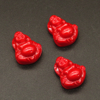 Resin Beads,Laughing Buddha,Red,7x11x14mm,Hole:1mm,about 1.3g/pc,1pc/package,XBR00415hjbb-L001