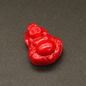 Resin Beads,Laughing Buddha,Red,7x11x14mm,Hole:1mm,about 1.3g/pc,1pc/package,XBR00415hjbb-L001