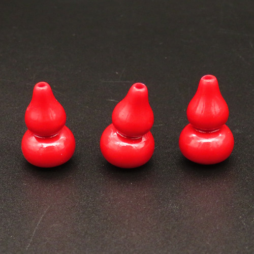 Resin Beads,Gourd,Red,12x20mm,Hole:2mm,about 2.6g/pc,1pc/package,XBR00421hjbb-L001