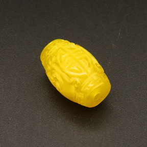 Resin Beads,Carved Rice Beads,Yellow,12x20mm,Hole:2mm,about 1.8g/pc,1pc/package,XBR00437ibbb-L001