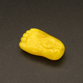 Resin Beads,Foot,Yellow,9x13x24mm,Hole:1.5mm,about 1.9g/pc,1pc/package,XBR00465imbb-L001