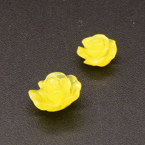 Resin Cabochons,Flower,Yellow,5x8mm,Hole:1mm,about 0.1g/pc,1pc/package,XBR00467albv-L001