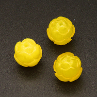 Resin Cabochons,Flower,Yellow,9mm,Hole:1.5mm,about 0.5g/pc,1pc/package,XBR00477bnbb-L001