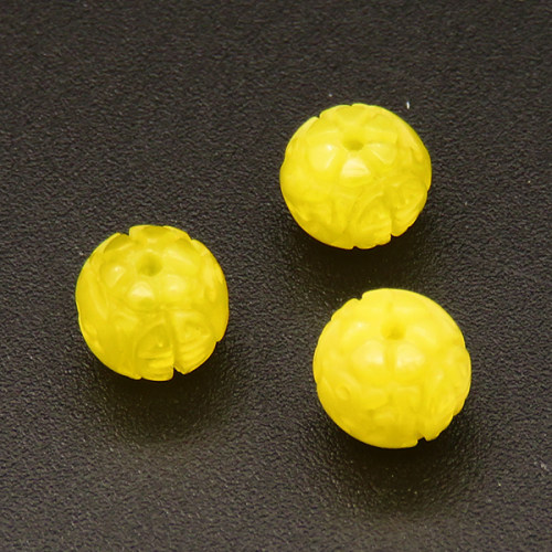 Resin Cabochons,Flower,Yellow,6mm,Hole:1mm,about 0.16g/pc,1pc/package,XBR00479ajvb-L001