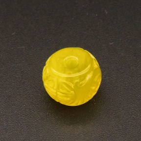 Resin Beads,Carved beads,Yellow,7x10mm,Hole:2mm,about 0.6g/pc,1pc/package,XBR00485hlbb-L001