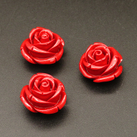 Resin Cabochons,Flower,Red,12x19mm,Hole:1.5mm,about 3.6g/pc,1pc/package,XBR00493ijbb-L001