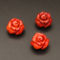 Resin Cabochons,Flower,Red,10x16mm,Hole:1.5mm,about 1.8g/pc,1pc/package,XBR00561hjbb-L001
