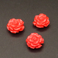Resin Cabochons,Flower,Orange,5x10mm,Hole:1mm,about 0.4g/pc,1pc/package,XBR00565bnbb-L001