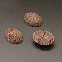 Natural Volcanicrock, Cabochons,Suede Semi-ellipse ,Brown,9x17x25mm,about 4.3g/pc,1pc/package,XFCA00021hlbb-L001