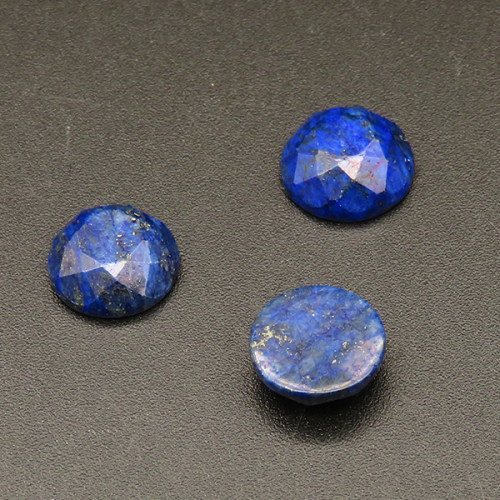 Natural Lapis Lazuli, Cabochons,Faceted,Suede semicircle,Blue,4x10mm,about 0.7g/pc,1pc/package,XFCA00029hibb-L001