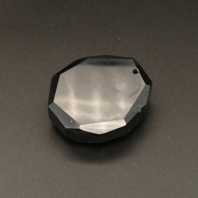 Natural Agate,   Pendant & Charms,Flated Round,Faceted,Black,14x36x40mm,Hole:2.5mm,about 35.5g/pc,1pc/package,XFPC01096bbov-L001
