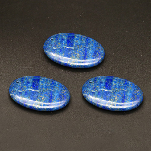 Natural Lapis Lazuli, Pendant & Charms,Oval,Dark Blue,7x30x40mm,Hole:2mm,about 17.3g/pc,1pc/package,XFPC01098bbov-L001