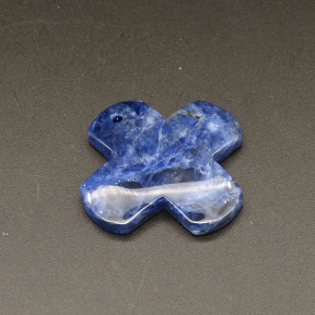 Natural Lapis Lazuli, Pendant & Charms,Cross,Blue,5x36x36mm,Hole:1.5mm,about 7.1g/pc,1pc/package,XFPC01115bbov-L001
