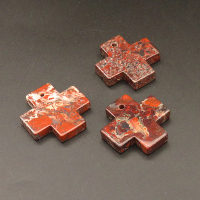 Natural Redstone, Pendant & Charms,Cross,Red,6x31x31mm,Hole:2mm,about 11.1g/pc,1pc/package,XFPC01117bbov-L001