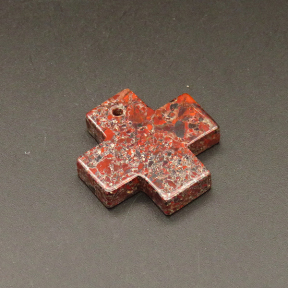 Natural Redstone, Pendant & Charms,Cross,Red,6x31x31mm,Hole:2mm,about 11.1g/pc,1pc/package,XFPC01117bbov-L001