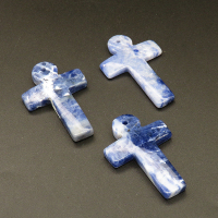Natural Blue-veins Stone,Pendant & Charms,Cross,Blue,4x27x42mm,Hole:1.5mm,about 4.8g/pc,1pc/package,XFPC01121bhva-L001