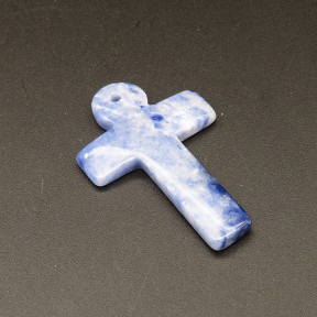 Natural Blue-veins Stone,Pendant & Charms,Cross,Blue,4x27x42mm,Hole:1.5mm,about 4.8g/pc,1pc/package,XFPC01121bhva-L001