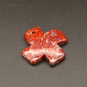 Natural Redstone, Pendant & Charms,Cross,Red,5x28x21mm,Hole:1.5mm,about 6.1g/pc,1pc/package,XFPC01123bbov-L001