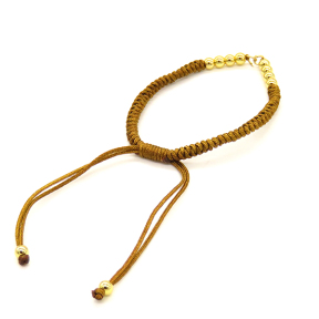 Braided Polyester Cord Bracelet Making,with Brass Findings,Adjustable Bracelet,Golden,Random Mixed Color,300x3.5mm,Hole:2mm,about 2.83g/pc,5 pcs/package,XFB00337avja-L002