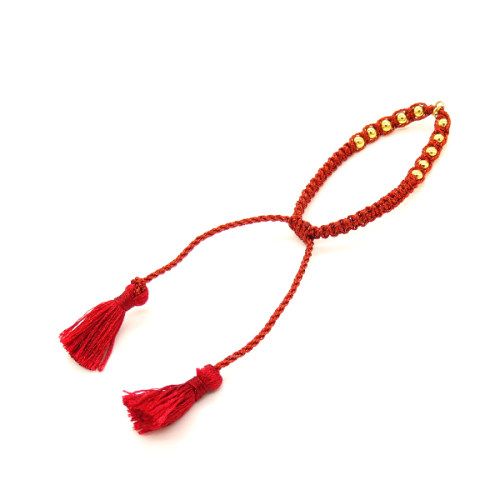 Braided Nylon Cord for DIY Bracelet Making,with Brass Findings,Adjustable Bracelet,Golden,Wine Red,280x2mm,Hole:2mm,about 3.63g/pc,5 pcs/package,XFB00359aajl-L002