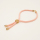 Nylon Twisted Cord Bracelet Making,Slider Bracelet Making,with Brass Findings,Adjustable Bracelet,Tree of Life,Rose Golden,Pink,230x3mm,Hole:2mm,about 2.85g/pc,5 pcs/package,XFB00378aaim-L002