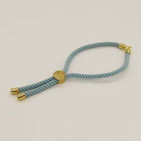 Nylon Twisted Cord Bracelet Making,Slider Bracelet Making,with Brass Findings,Adjustable Bracelet,Tree of Life,Golden,Random Mixed Color,230x3mm,Hole:2mm,about 2.85g/pc,5 pcs/package,XFB00382aaim-L002