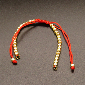 Braided Polyester Cord Bracelet Making,with Brass Findings,Adjustable Bracelet,Random Mixed Color,260x4mm,Hole:2mm,about 6.7g/pc,5 pcs/package,XFB00422vail-L017