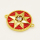 Brass Enamel Links Connectors,with Cubic Zirconia,Flat Round,Eight Awn Star,Golden,Red,18mm,Hole:1.2mm,about 3.85g/pc,5 pcs/package,XFCO01094aajl-L002