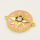 Brass Enamel Links Connectors,with Cubic Zirconia,Flat Round,Eight Awn Star,Golden,Pink,18mm,Hole:1.2mm,about 3.85g/pc,5 pcs/package,XFCO01095aajl-L002