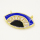 Brass Enamel Links Connectors,with Cubic Zirconia,Devil's Eye,Golden,Dark Blue,23x13mm,Hole:1mm,about 2.75g/pc,5 pcs/package,XFCO01118aajl-L002