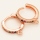 Brass Micro Pave Cubic Zirconia Huggie Hoop Earring Findings,with Loops,Ring,Rose Golden,13mm,Hole:1.5mm,about 1.60g/pair,5 pairs/package,XFE00164ablb-L002
