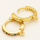 Brass Micro Pave Cubic Zirconia Huggie Hoop Earring Findings,with Loops,Ring,Golden,13mm,Hole:1.5mm,about 1.60g/pair,5 pairs/package,XFE00166ablb-L002
