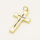 Brass Enamel Pendant,with Cubic Zirconia,Cross,Golden,White,26x16mm,Hole:3.5mm,about 2.10g/pc,5 pcs/package,XFPC00703ablb-L002