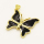 Brass Enamel Pendant,Butterfly,Golden,Black,25x28mm,Hole:3mm,about 4.36g/pc,5 pcs/package,XFPC00705aakl-L002