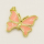 Brass Enamel Pendant,Butterfly,Golden,Pink,25x28mm,Hole:3mm,about 4.36g/pc,5 pcs/package,XFPC00708aakl-L002