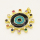 Brass Enamel Pendant,with Cubic Zirconia,Devil's Eye,Flat Round,Golden,Black,23mm,Hole:3mm,about 3.05g/pc,5 pcs/package,XFPC00720baka-L002