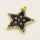 Brass Enamel Pendant,with Cubic Zirconia,Star,Golden,Black,24mm,Hole:3.5mm,about 2.56g/pc,5 pcs/package,XFPC00731ablb-L002