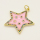 Brass Enamel Pendant,with Cubic Zirconia,Star,Golden,Pink,24mm,Hole:3.5mm,about 2.56g/pc,5 pcs/package,XFPC00732ablb-L002