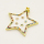 Brass Enamel Pendant,with Cubic Zirconia,Star,Golden,White,24mm,Hole:3.5mm,about 2.56g/pc,5 pcs/package,XFPC00734ablb-L002