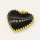 Brass Enamel Pendant,Heart,Golden,Black,16x19mm,Hole:2mm,about 2.30g/pc,5 pcs/package,XFPC00763avja-L002