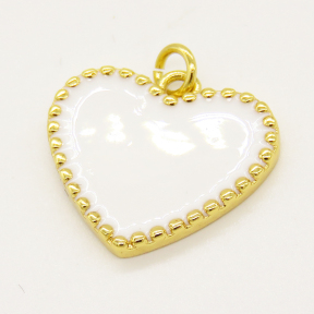 Brass Enamel Pendant,Heart,Random Mixed Color,16x19mm,Hole:2mm,about 2.30g/pc,5 pcs/package,XFPC00762avja-L002