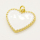 Brass Enamel Pendant,Heart,Golden,White,16x19mm,Hole:2mm,about 2.30g/pc,5 pcs/package,XFPC00764avja-L002