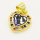 Brass Enamel Pendant,with Cubic Zirconia,Heart,Golden,Black,12mm,Hole:3.5mm,about 1.41g/pc,5 pcs/package,XFPC00770aajl-L002